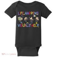 Life Happens Visuals Help ACC Special Education Teacher Baby Bodysuit thumb 0