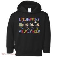 Life Happens Visuals Help ACC Special Education Teacher Toddler Hoodie thumb 0