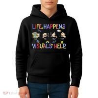 Life Happens Visuals Help ACC Special Education Teacher Kids Hoodie thumb 4