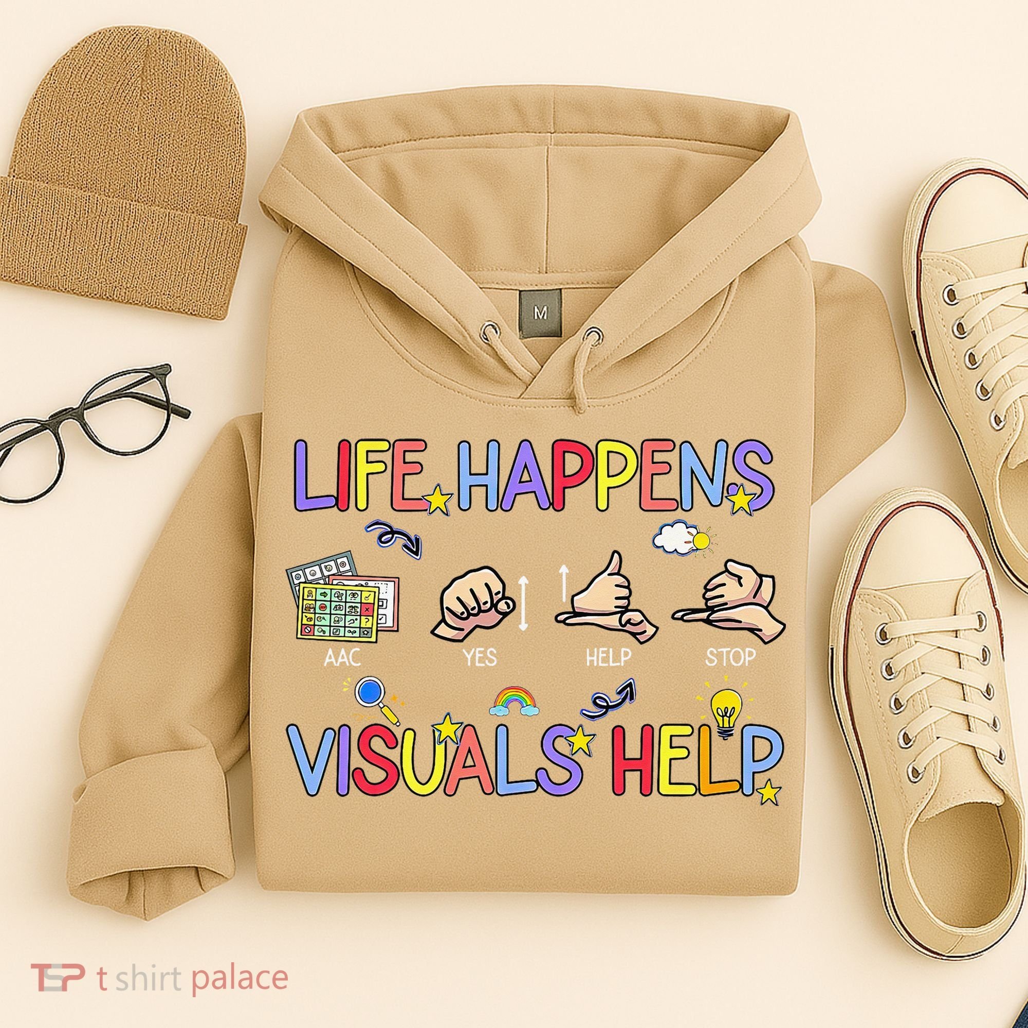 Life Happens Visuals Help ACC Special Education Teacher Hoodie