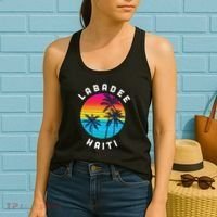Labadee Haiti Vacation Souvenir Sunset Beach Women's Tank Top thumb 2