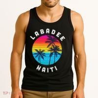 Labadee Haiti Vacation Souvenir Sunset Beach Tank Top thumb 3