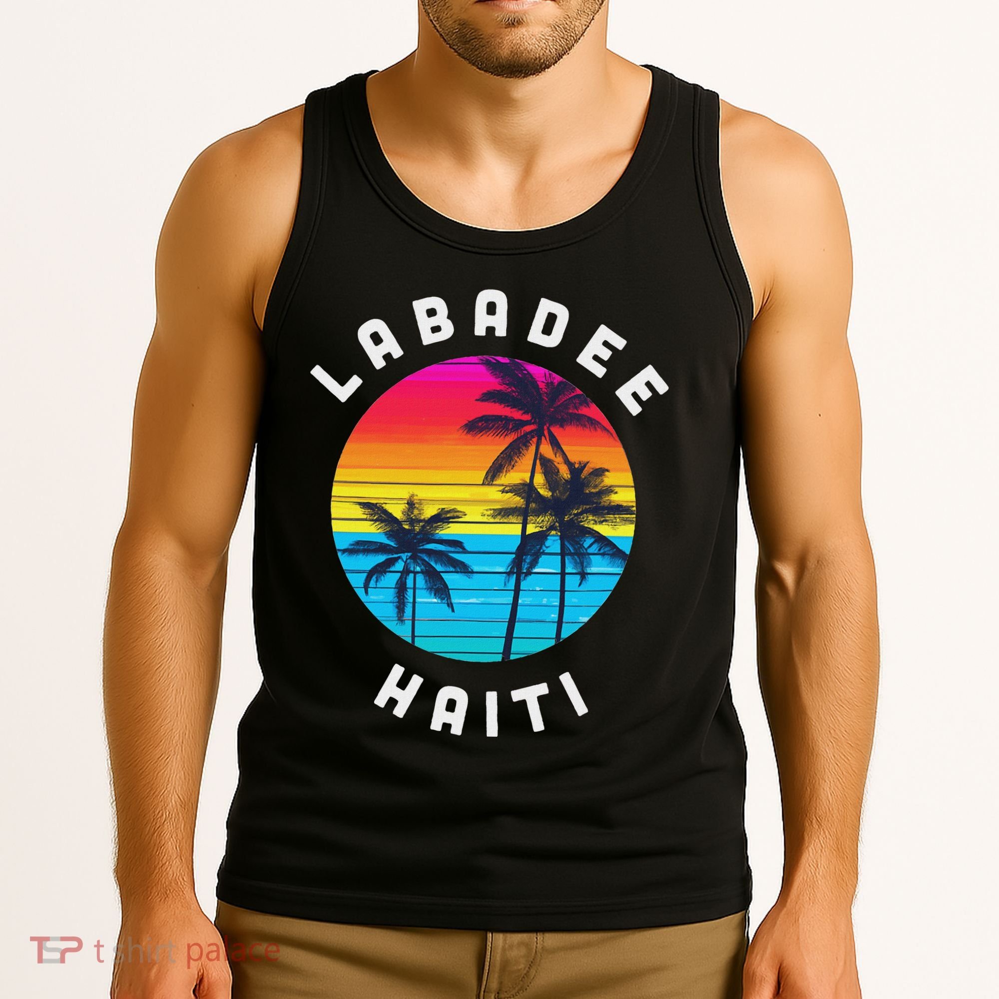 Labadee Haiti Vacation Souvenir Sunset Beach Tank Top