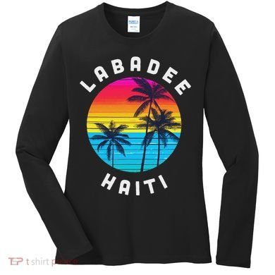 Labadee Haiti Vacation Souvenir Sunset Beach Women's Long Sleeve Shirt