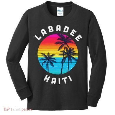 Labadee Haiti Vacation Souvenir Sunset Beach Kids Long Sleeve Shirt