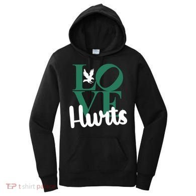 Love Hurts Vintage Philly Hurts So Good Eagles Fan Women's Hoodie