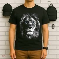 Lion Head With Blue Eyes For Lovers Lions King Of Animals T-Shirt thumb 6