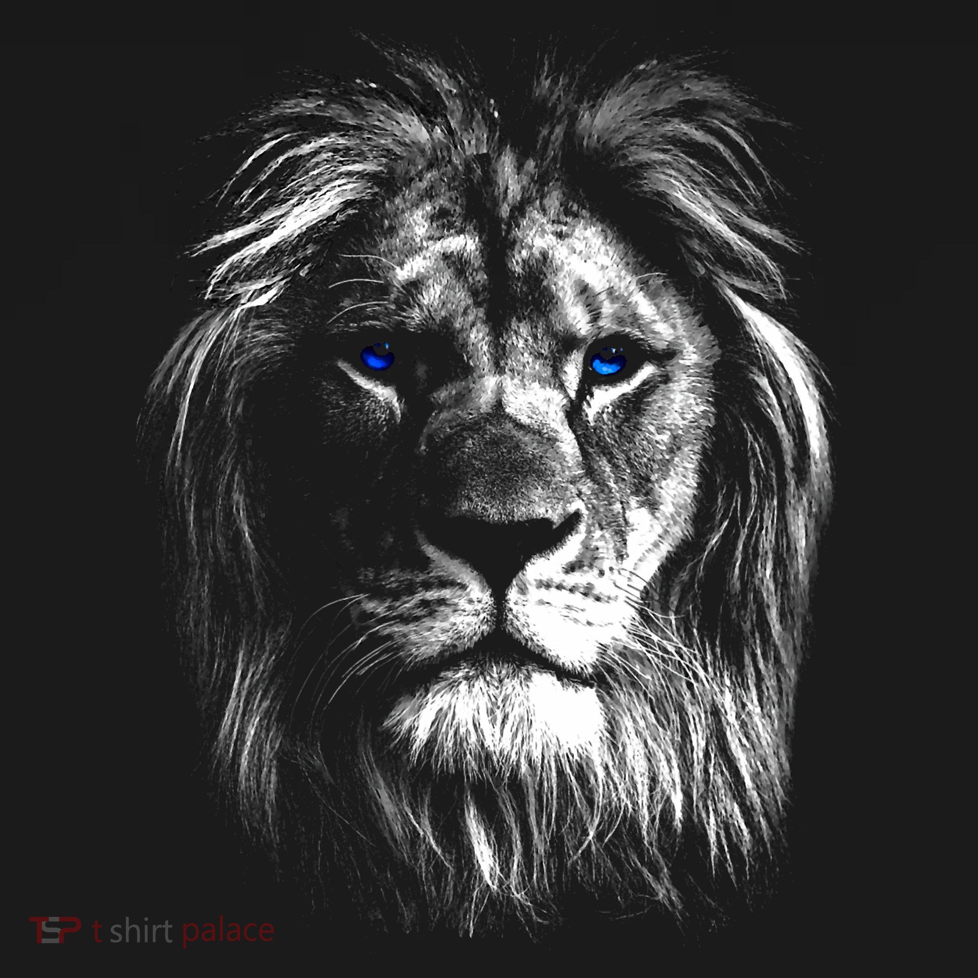Lion Head With Blue Eyes For Lovers Lions King Of Animals T-Shirt