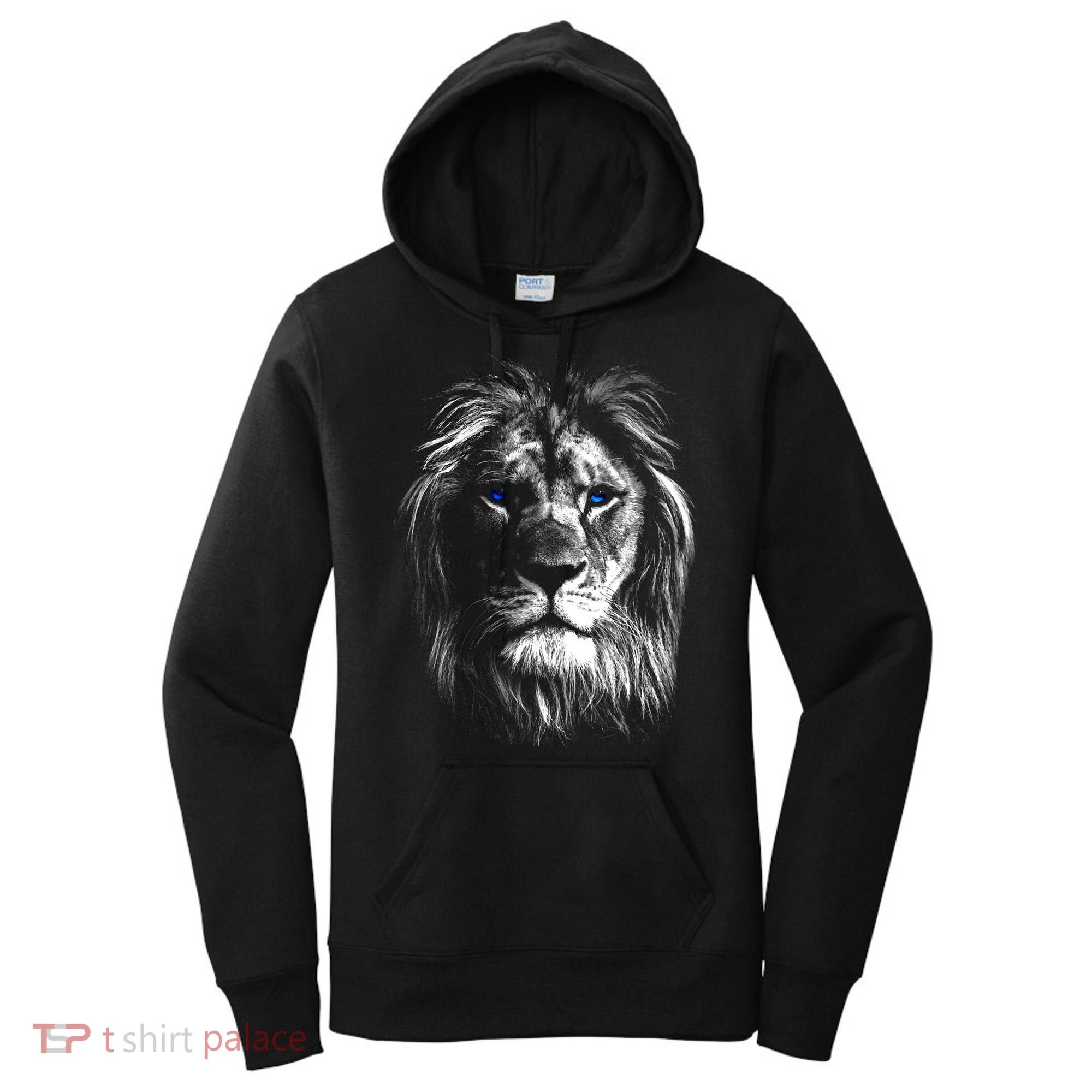 Lion Head With Blue Eyes For Lovers Lions King Of Animals Women's Hoodie