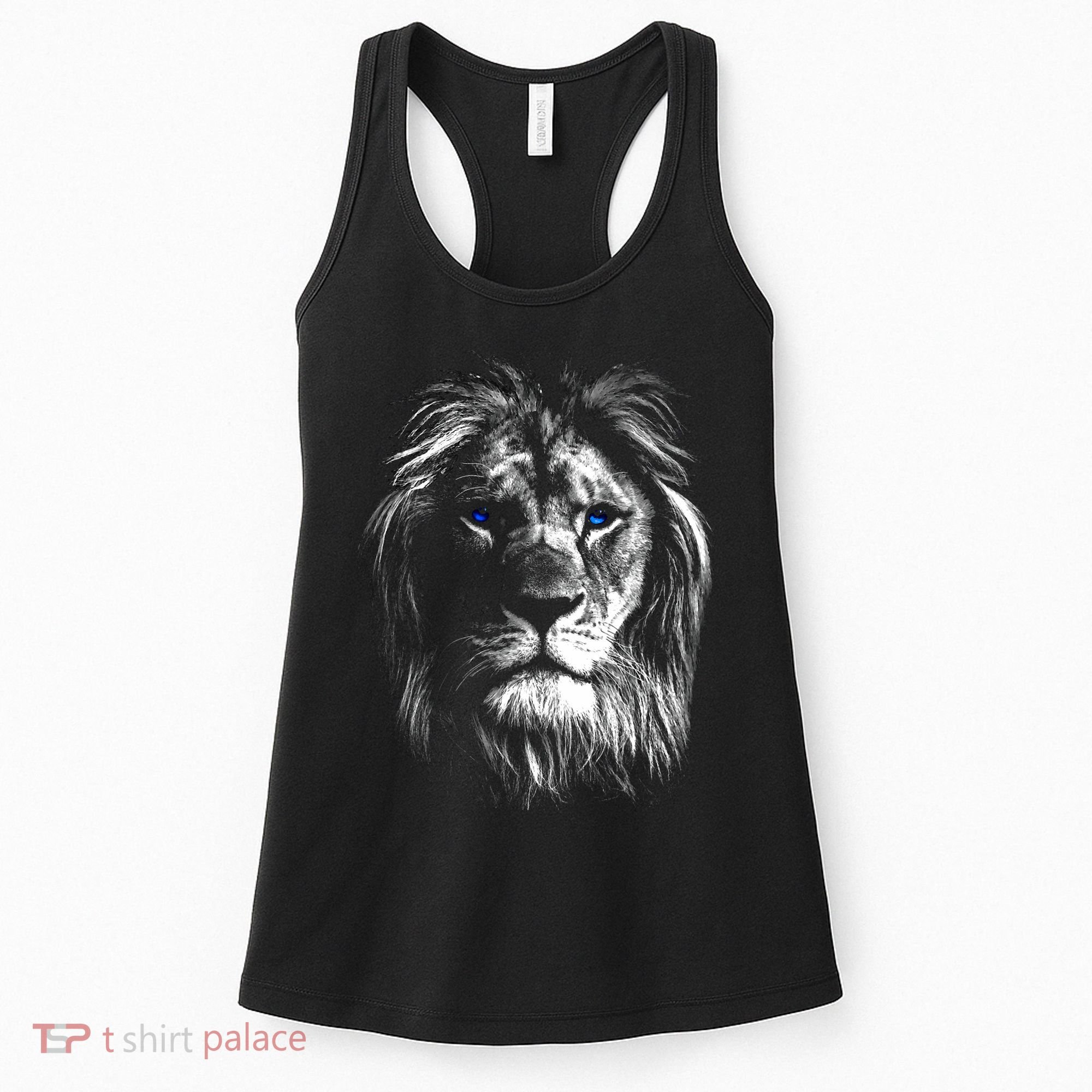 Lion Head With Blue Eyes For Lovers Lions King Of Animals Women's Tank Top
