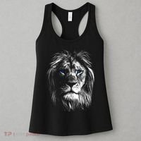 Lion Head With Blue Eyes For Lovers Lions King Of Animals Women's Tank Top thumb 3