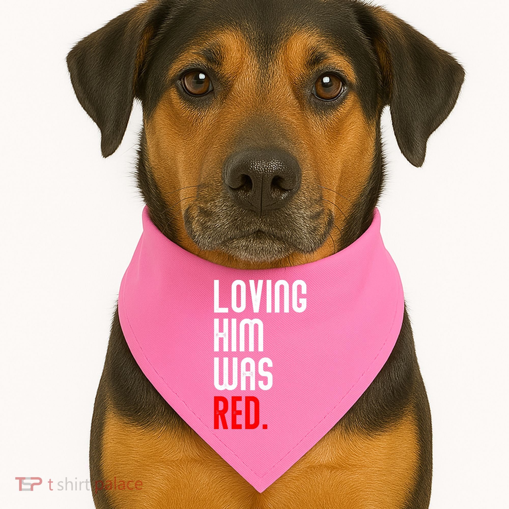 Loving Him Was Red USA-Made Doggie Bandana