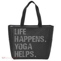 Life Happens Yoga Helps Tote Bag thumb 0