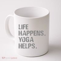 Life Happens Yoga Helps Coffee Mug thumb 0