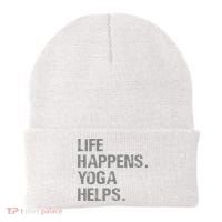 Life Happens Yoga Helps Beanie thumb 0