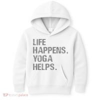 Life Happens Yoga Helps Kids Hoodie thumb 0