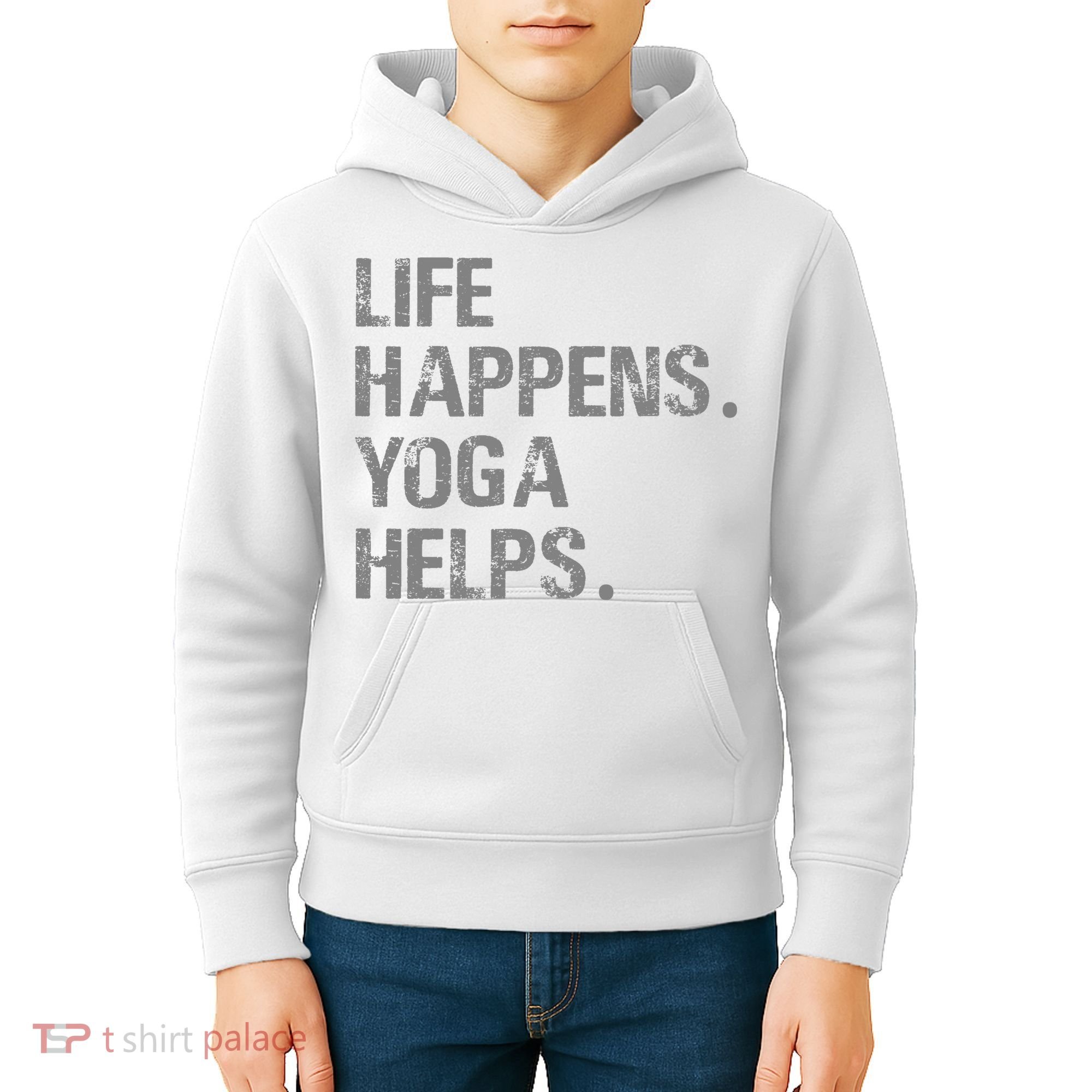 Life Happens Yoga Helps Kids Hoodie
