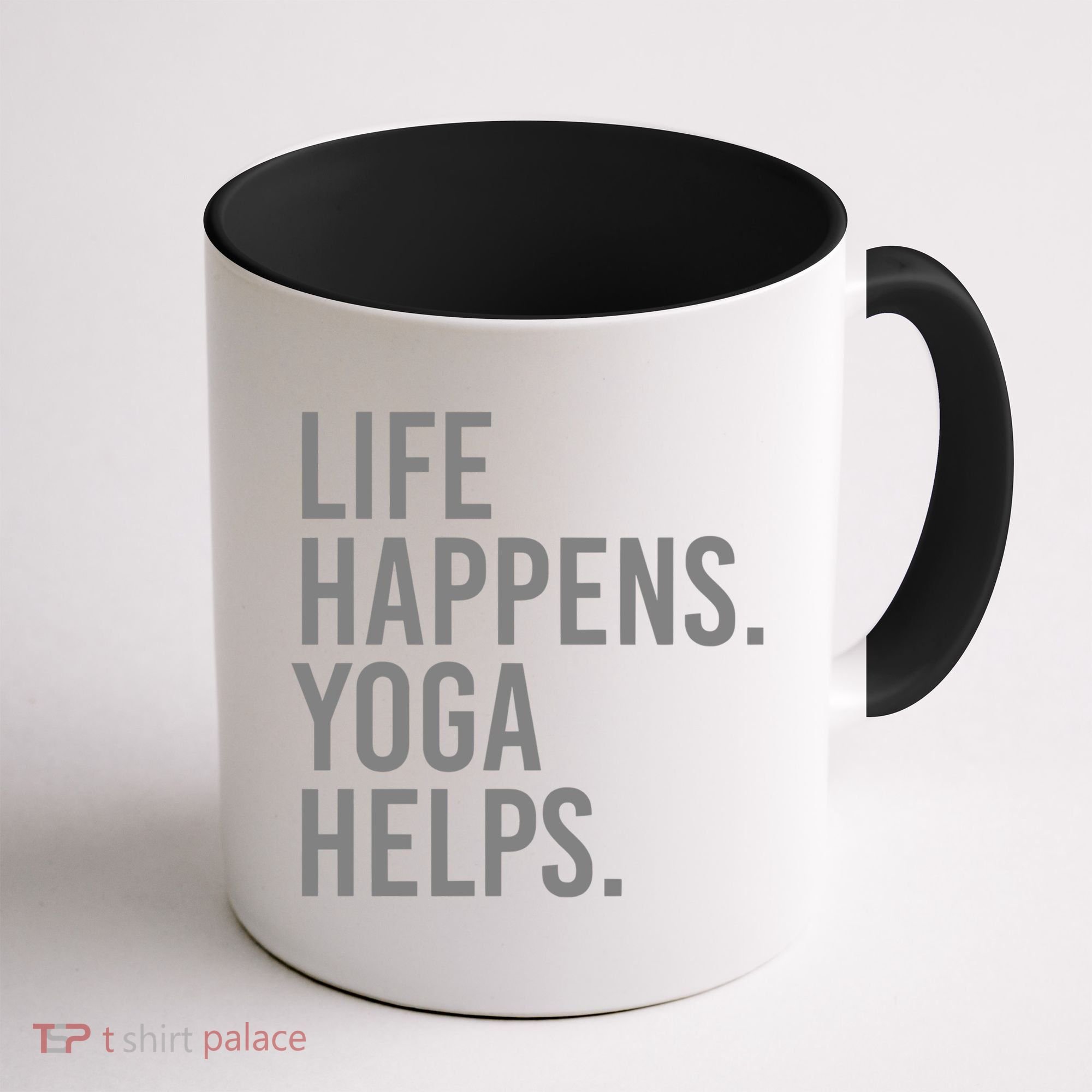 Life Happens Yoga Helps Gift Coffee Mug