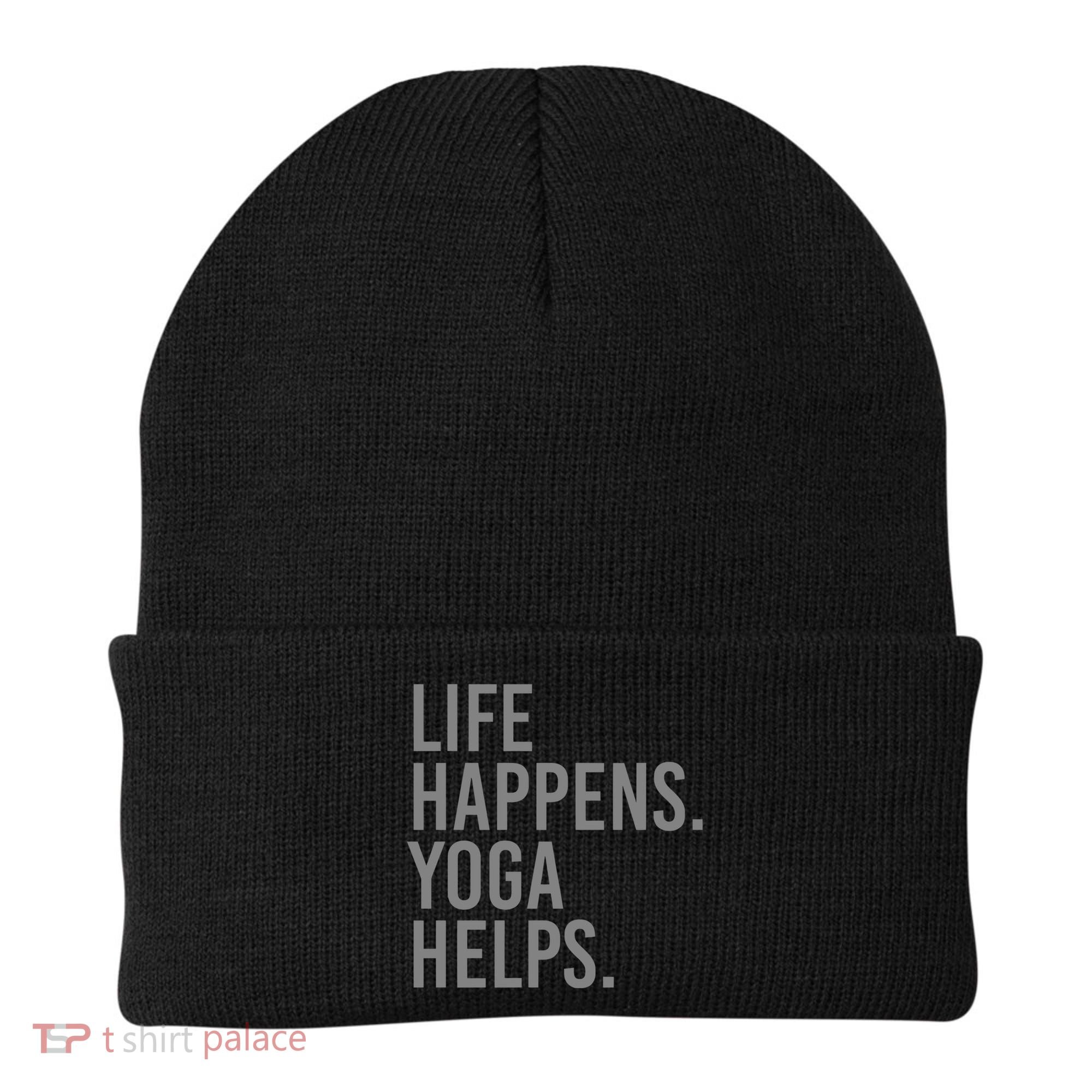 Life Happens Yoga Helps Gift Beanie