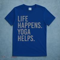 Life Happens Yoga Helps Gift T-Shirt thumb 5