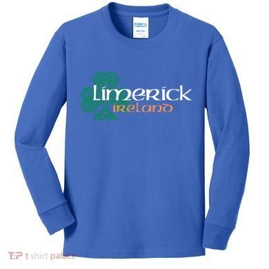 Limerick Irish American Celtic Shamrock Cool Gift Kids Long Sleeve Shirt