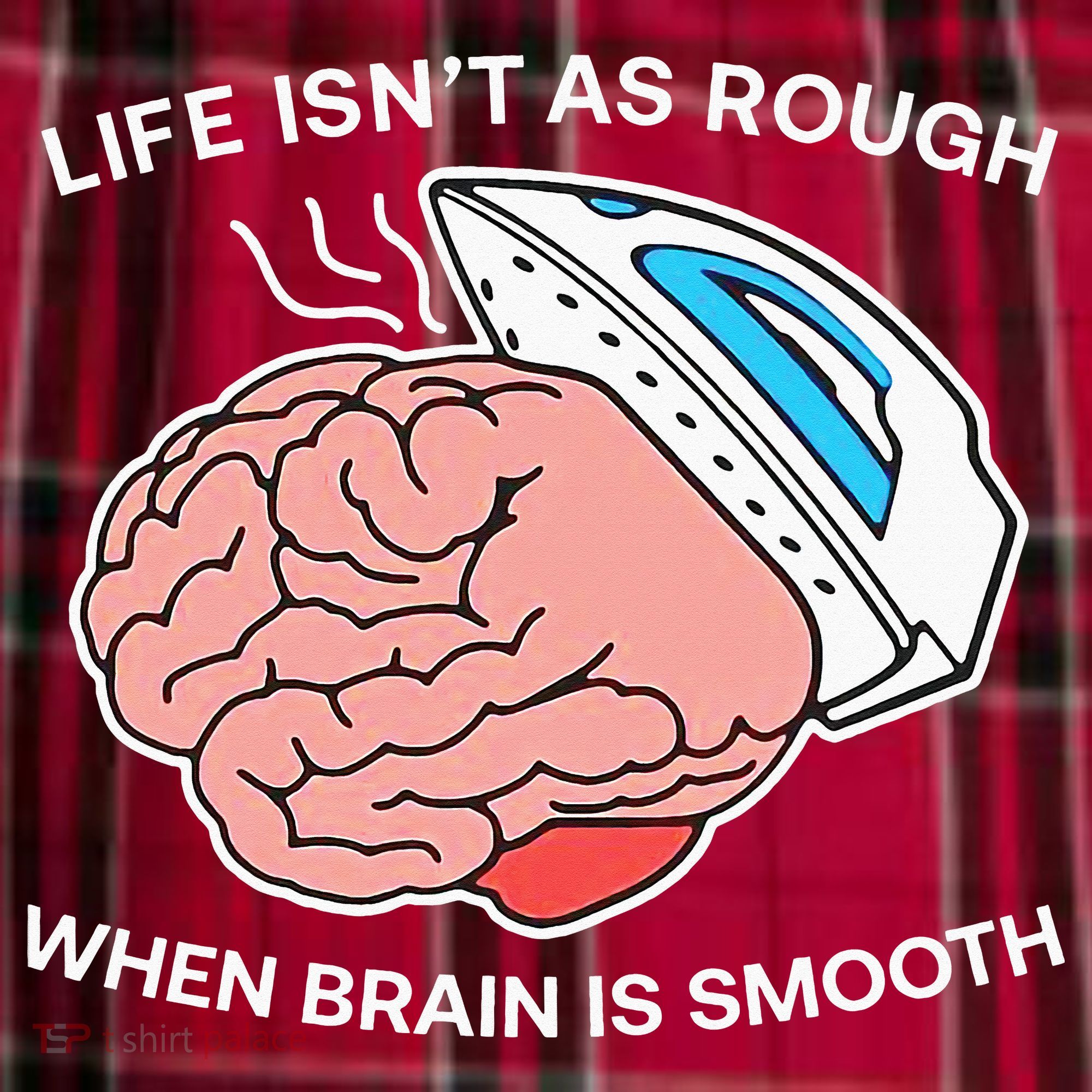 Life Isn’t As Rough When Brain Is Smooth Men's Flannel Plaid Pajama Pants