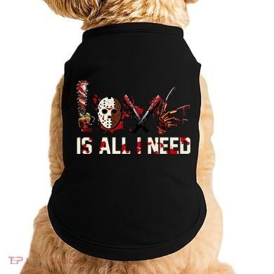 Love Is All I Need Halloween Horror Doggie Tank