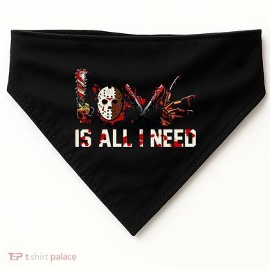 Love Is All I Need Halloween Horror USA-Made Doggie Bandana