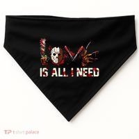 Love Is All I Need Halloween Horror USA-Made Doggie Bandana thumb 0