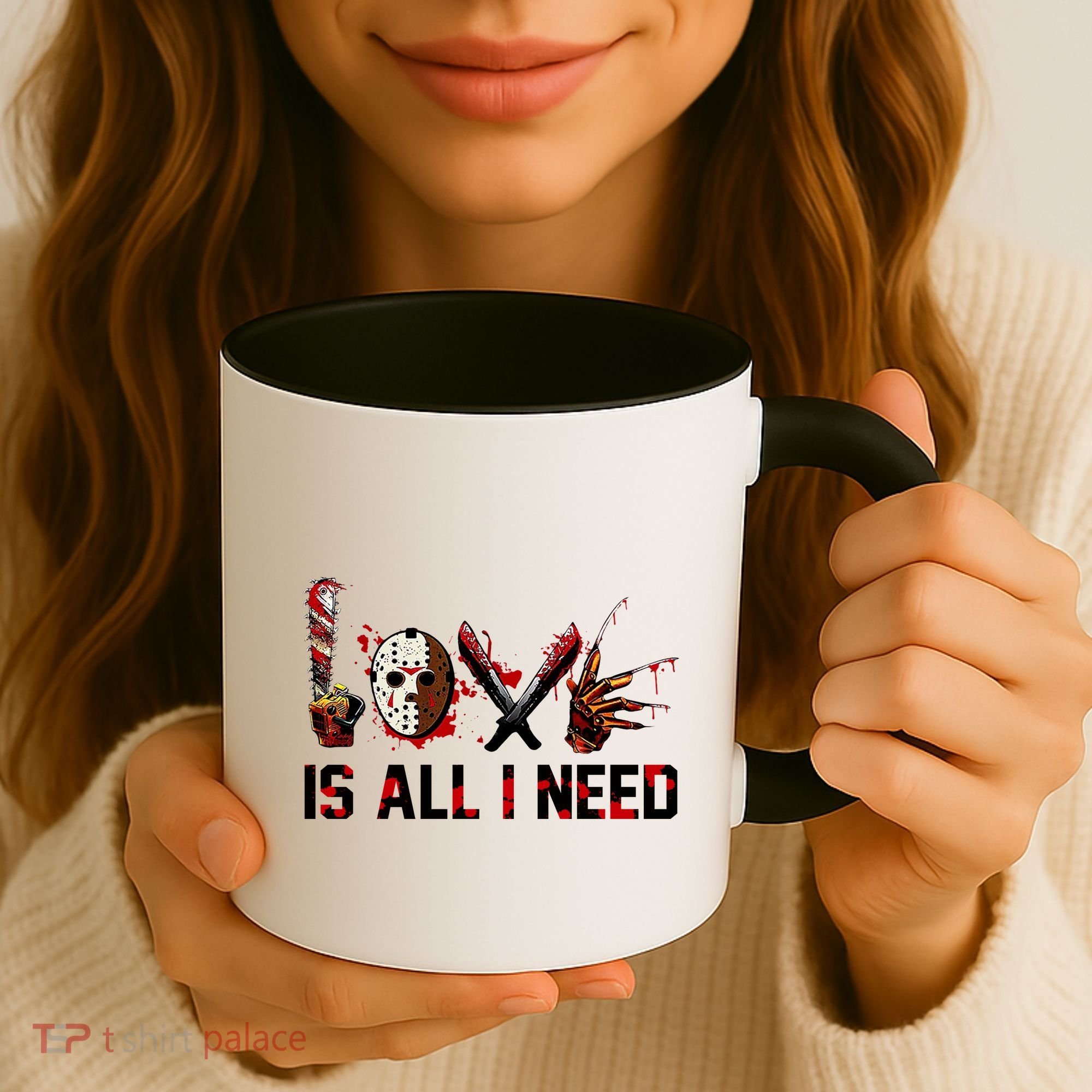 Love Is All I Need Halloween Horror Coffee Mug