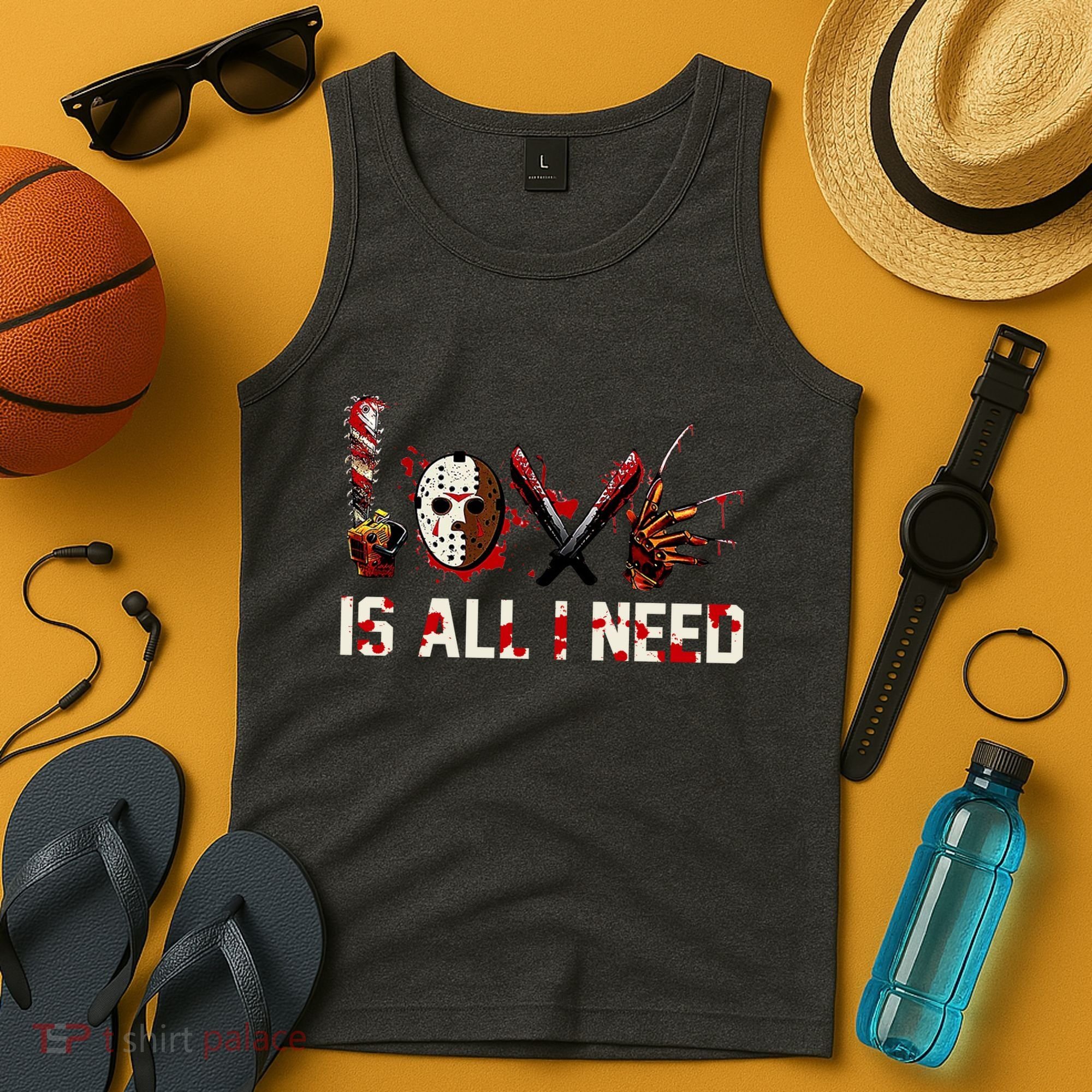 Love Is All I Need Halloween Horror Tank Top
