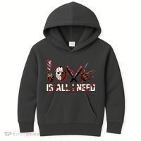 Love Is All I Need Halloween Horror Kids Hoodie thumb 0
