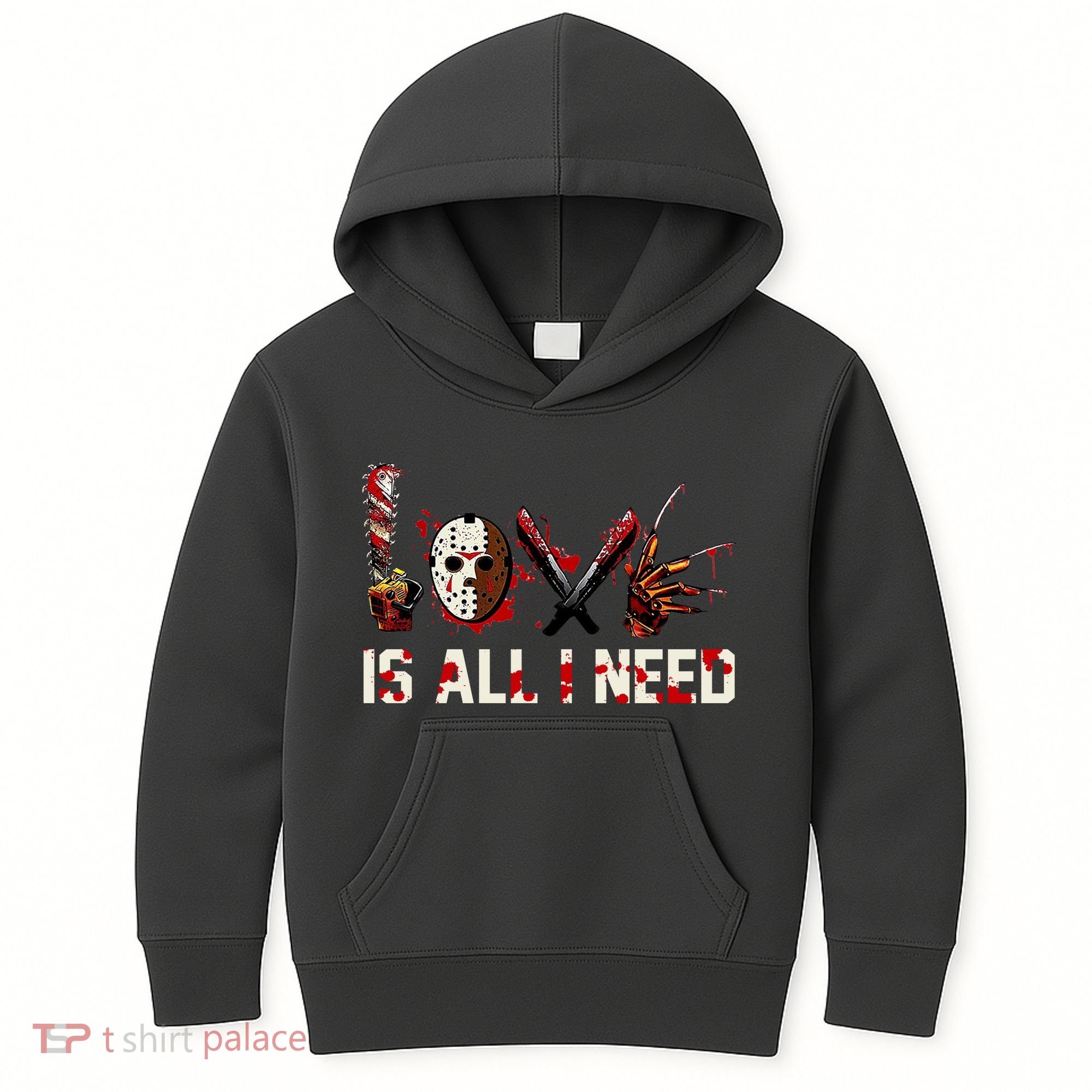 Love Is All I Need Halloween Horror Kids Hoodie