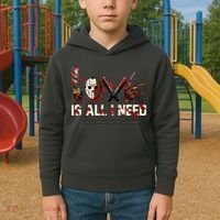 Love Is All I Need Halloween Horror Kids Hoodie thumb 2