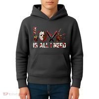 Love Is All I Need Halloween Horror Kids Hoodie thumb 4