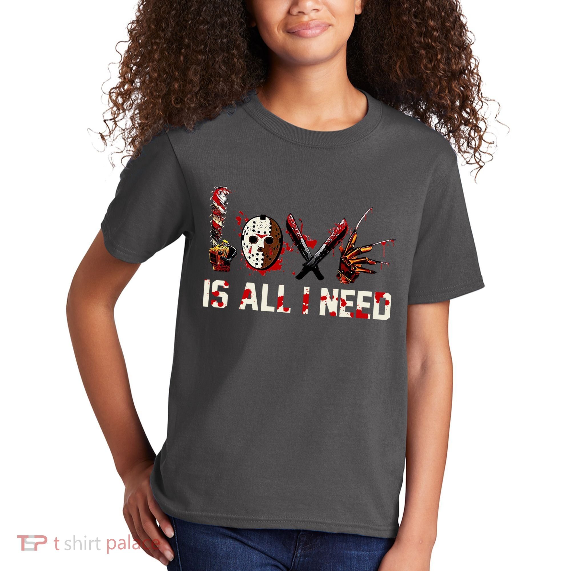 Love Is All I Need Halloween Horror Kids T-Shirt