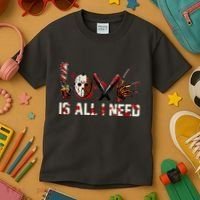 Love Is All I Need Halloween Horror Kids T-Shirt thumb 3