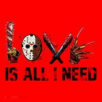 Love Is All I Need Halloween Horror Santa Hat thumb 1