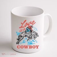 Love Is A Cowboy Funny Cowboy Coffee Mug thumb 1