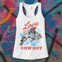 Love Is A Cowboy Funny Cowboy Women's Tank Top thumb 3
