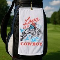 Love Is A Cowboy Funny Cowboy Golf Towel thumb 2