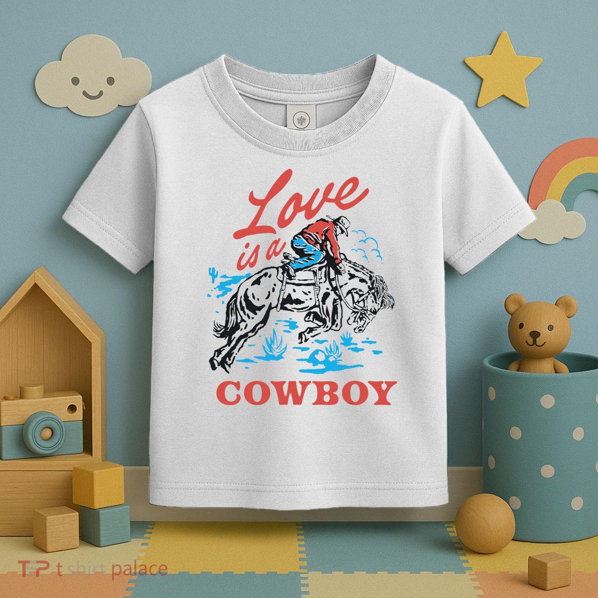 Love Is A Cowboy Funny Cowboy Toddler T-Shirt