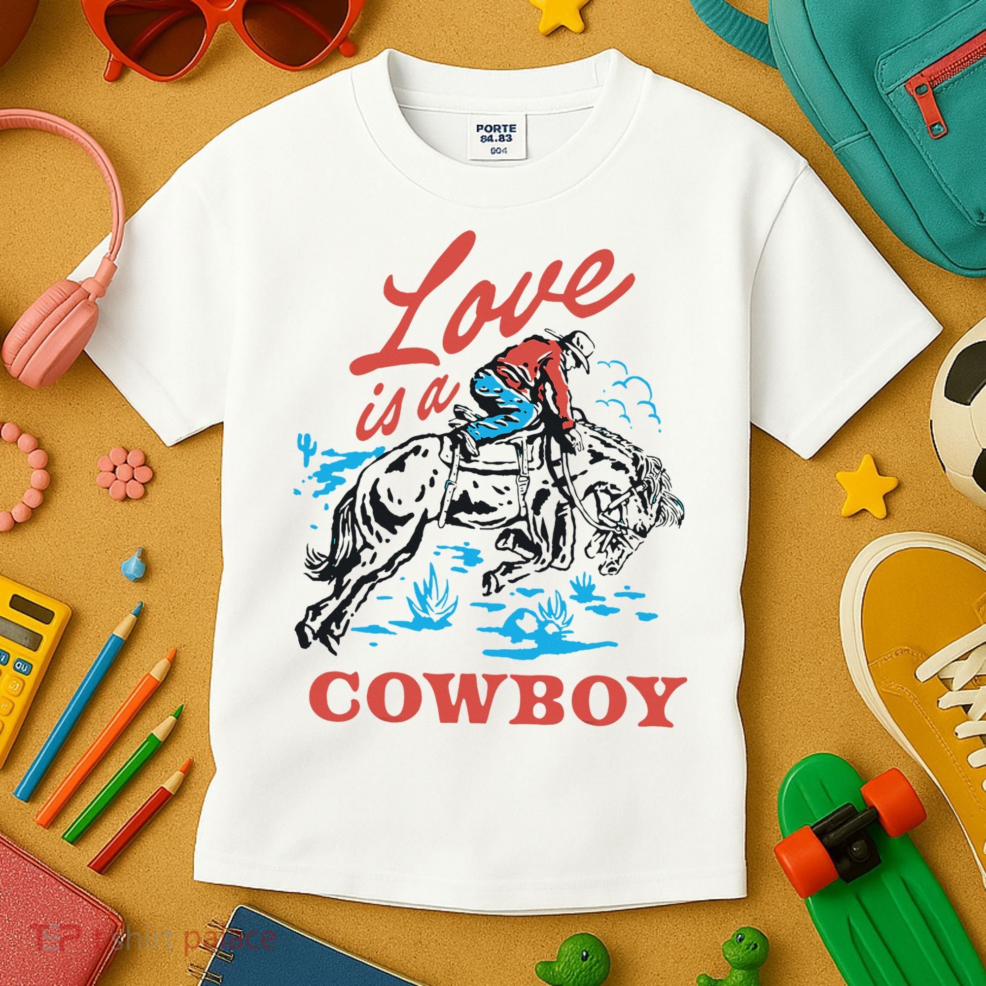 Love Is A Cowboy Funny Cowboy Kids T-Shirt