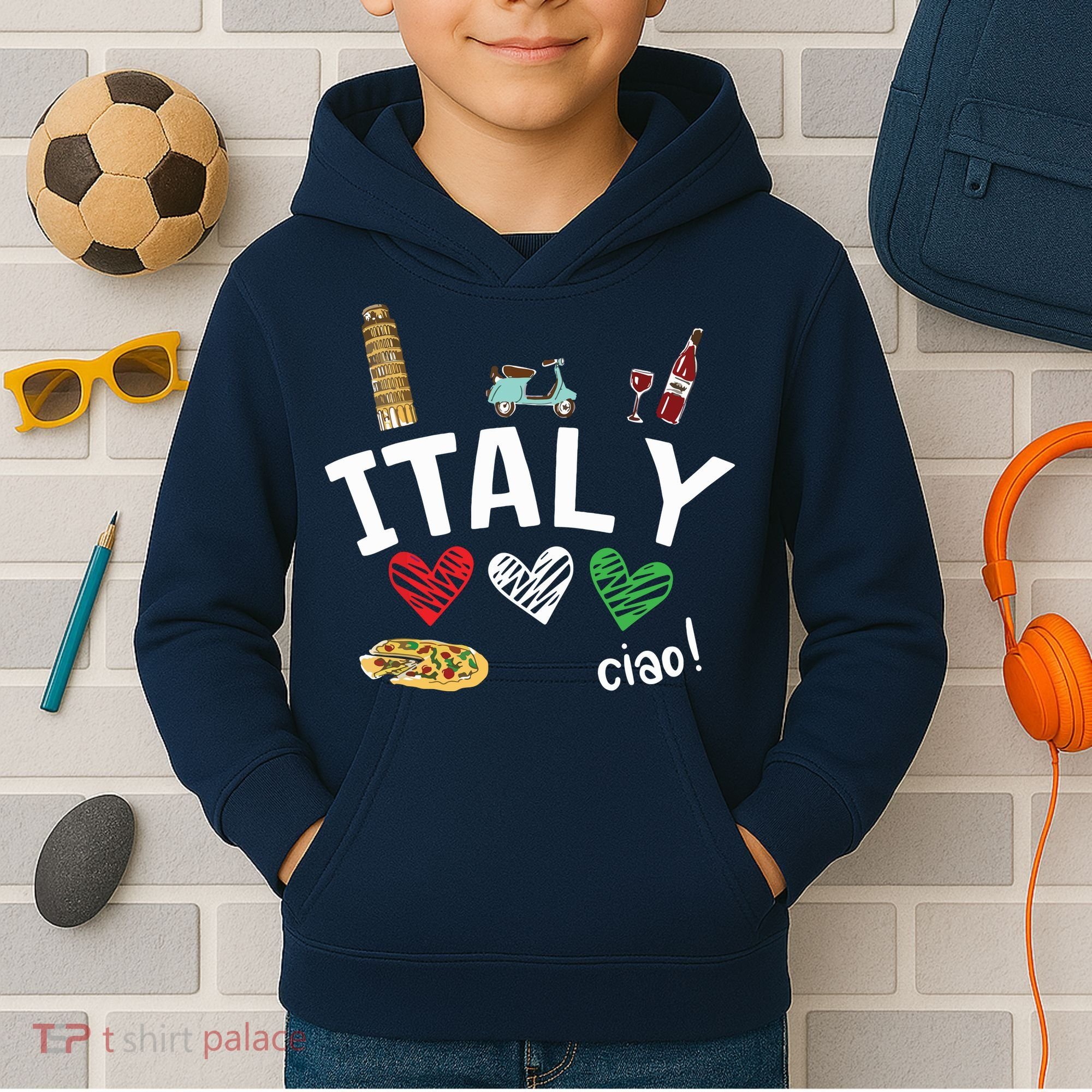 Love Italy And Everything Italian Culture Gift Kids Hoodie