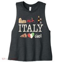 Love Italy And Everything Italian Culture Women's Racerback Cropped Tank thumb 0