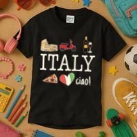 Love Italy And Everything Italian Culture Kids T-Shirt thumb 3