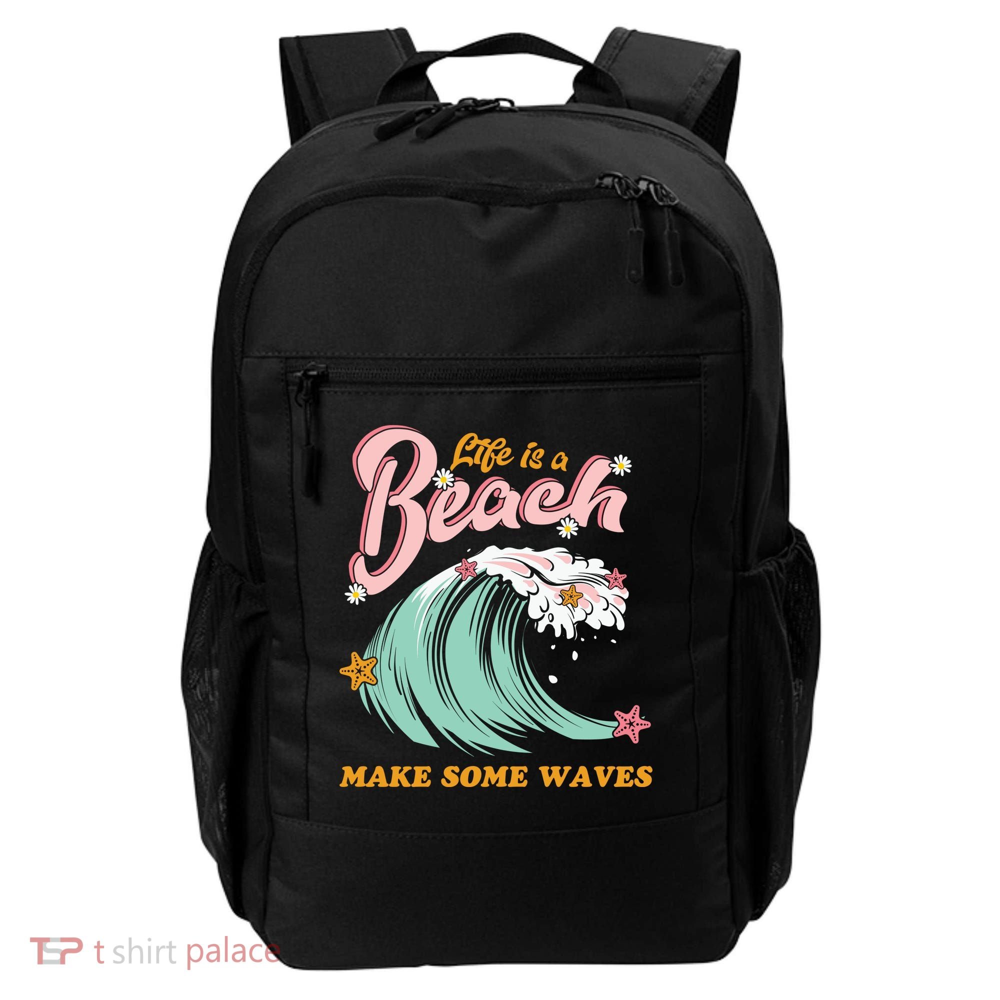 Life Is A Beach Make Some Waves Backpack