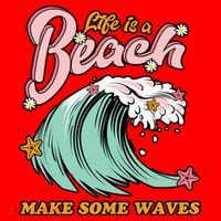 Life Is A Beach Make Some Waves Santa Hat thumb 1