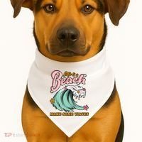 Life Is A Beach Make Some Waves USA-Made Doggie Bandana thumb 1