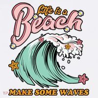 Life Is A Beach Make Some Waves Hoodie thumb 7